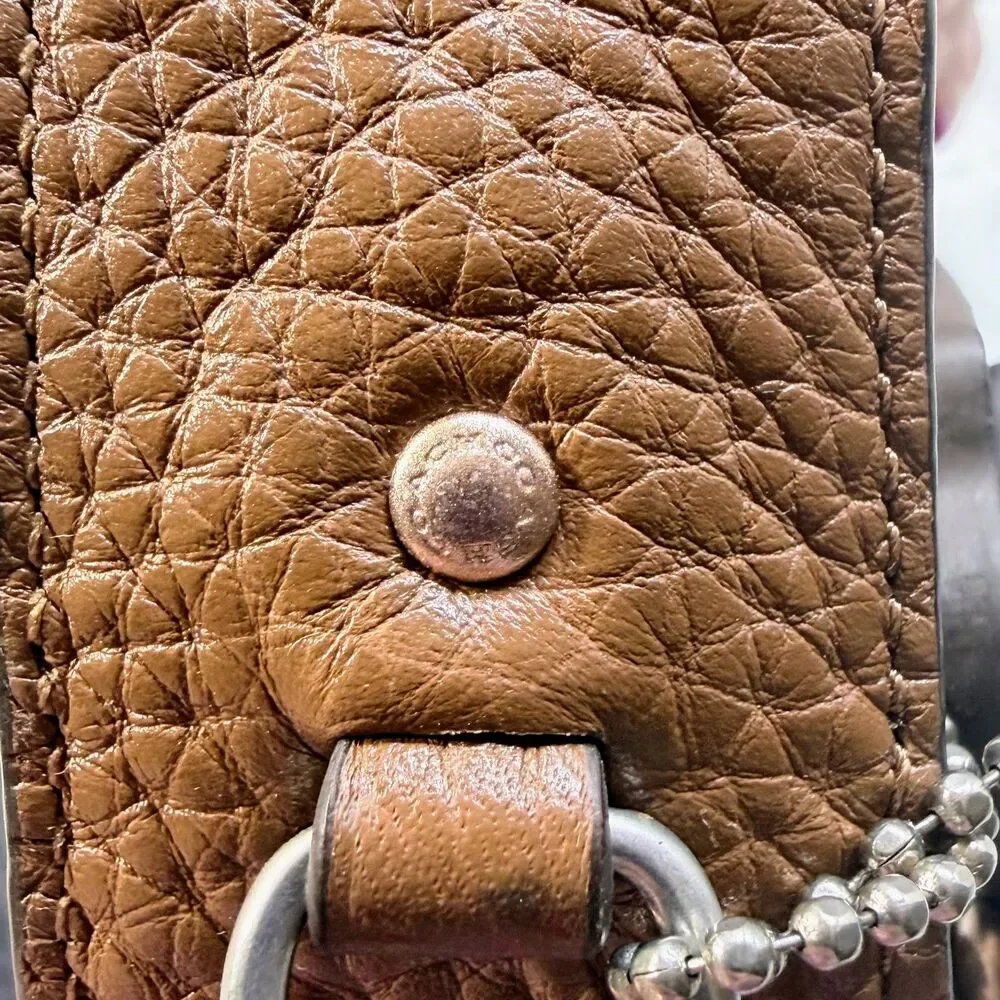 Coach Dakota Mini Studded Crossbody Bag Tan Pebbled Leather